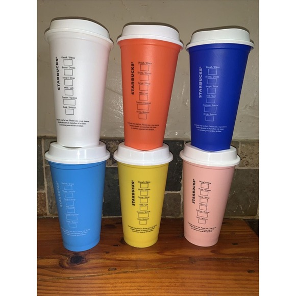 Starbucks 6pc. Limited Edition Set Reusable 16oz. Cup Collection w/ Lids - Picture 2 of 5